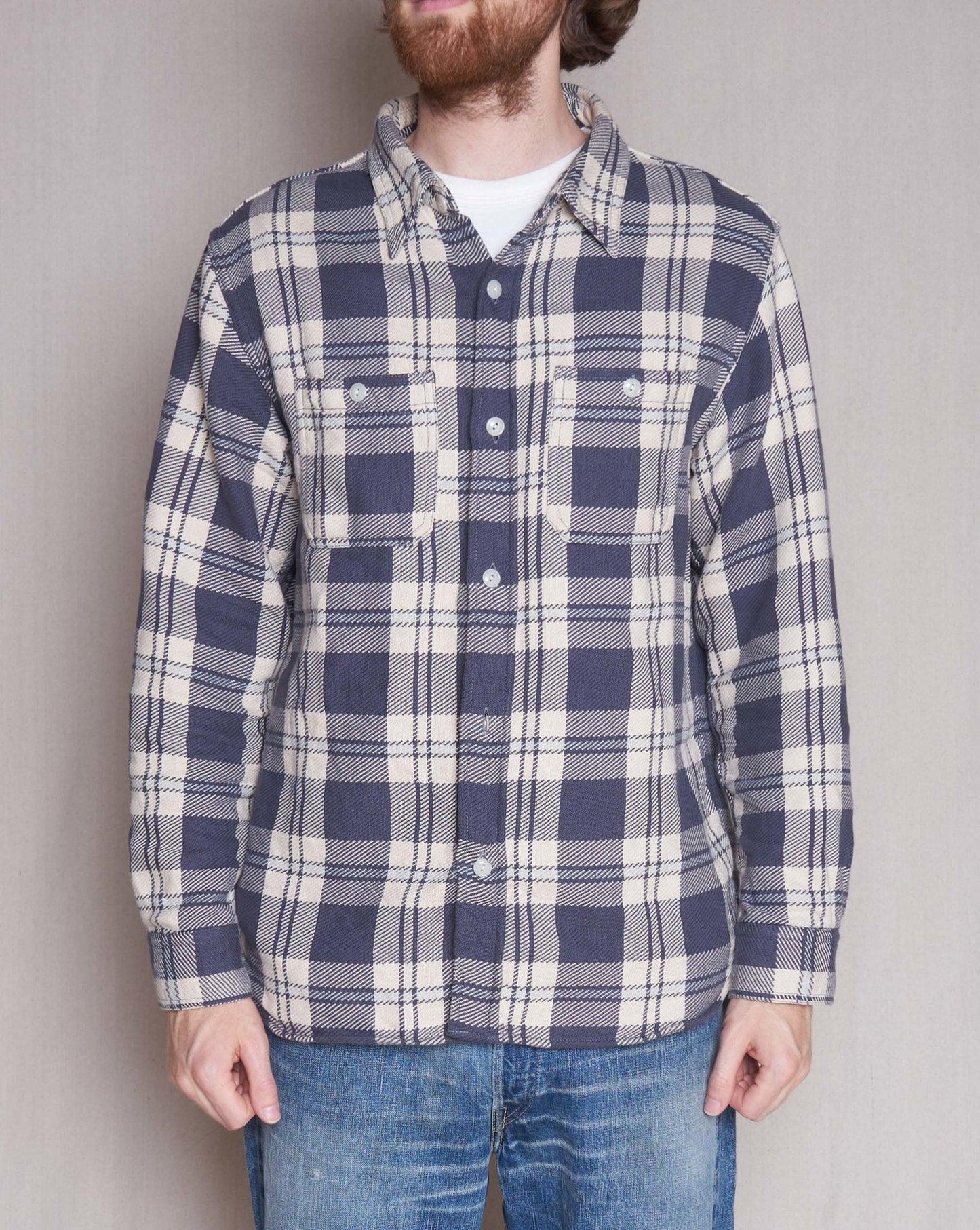 Fullcount Original Check Cotton Flannel Shirt - Navy -Fullcount - URAHARA