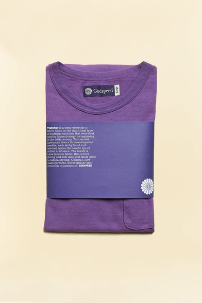 Godspeed Heavyweight Tsuriami 10oz Loopwheel Pocket T-Shirt - Purple -Godspeed - URAHARA