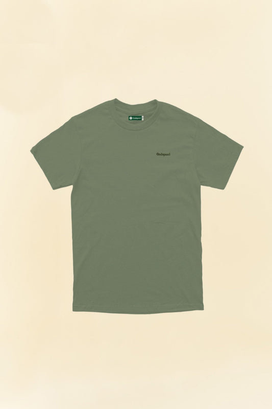 Godspeed Tonal Mini Logo Heavyweight Organic T-Shirt - Green -Godspeed - URAHARA