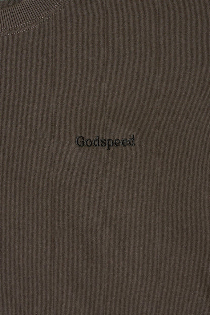 Godspeed Tonal Mini Logo Heavyweight Organic T-Shirt - Vintage Black -Godspeed - URAHARA
