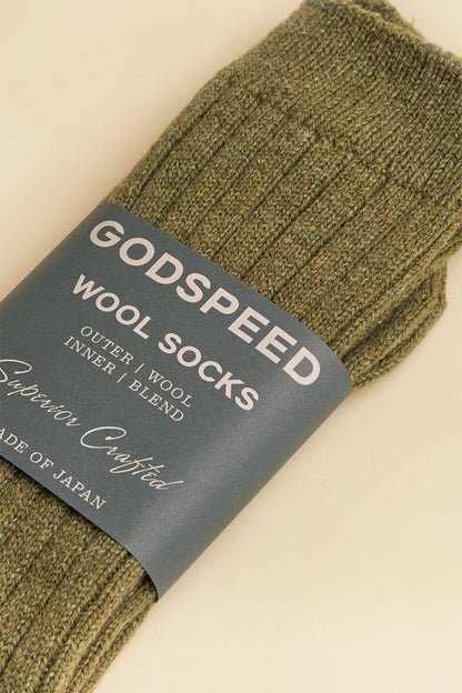 Godspeed Wool Socks - Olive -Godspeed - URAHARA