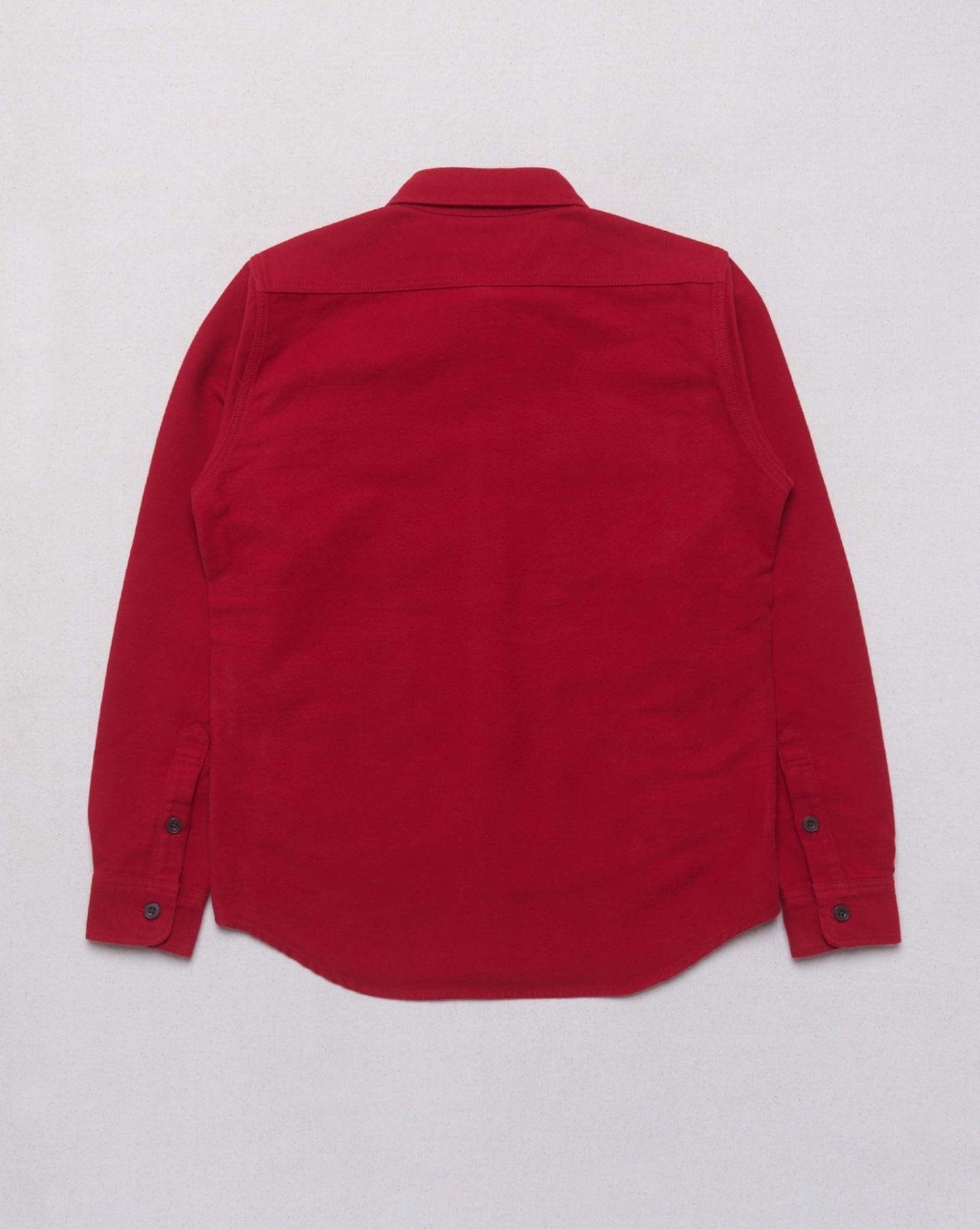 Iron Heart 13oz Heavy Solid Flannel CPO Shirt - Red -Iron Heart - URAHARA