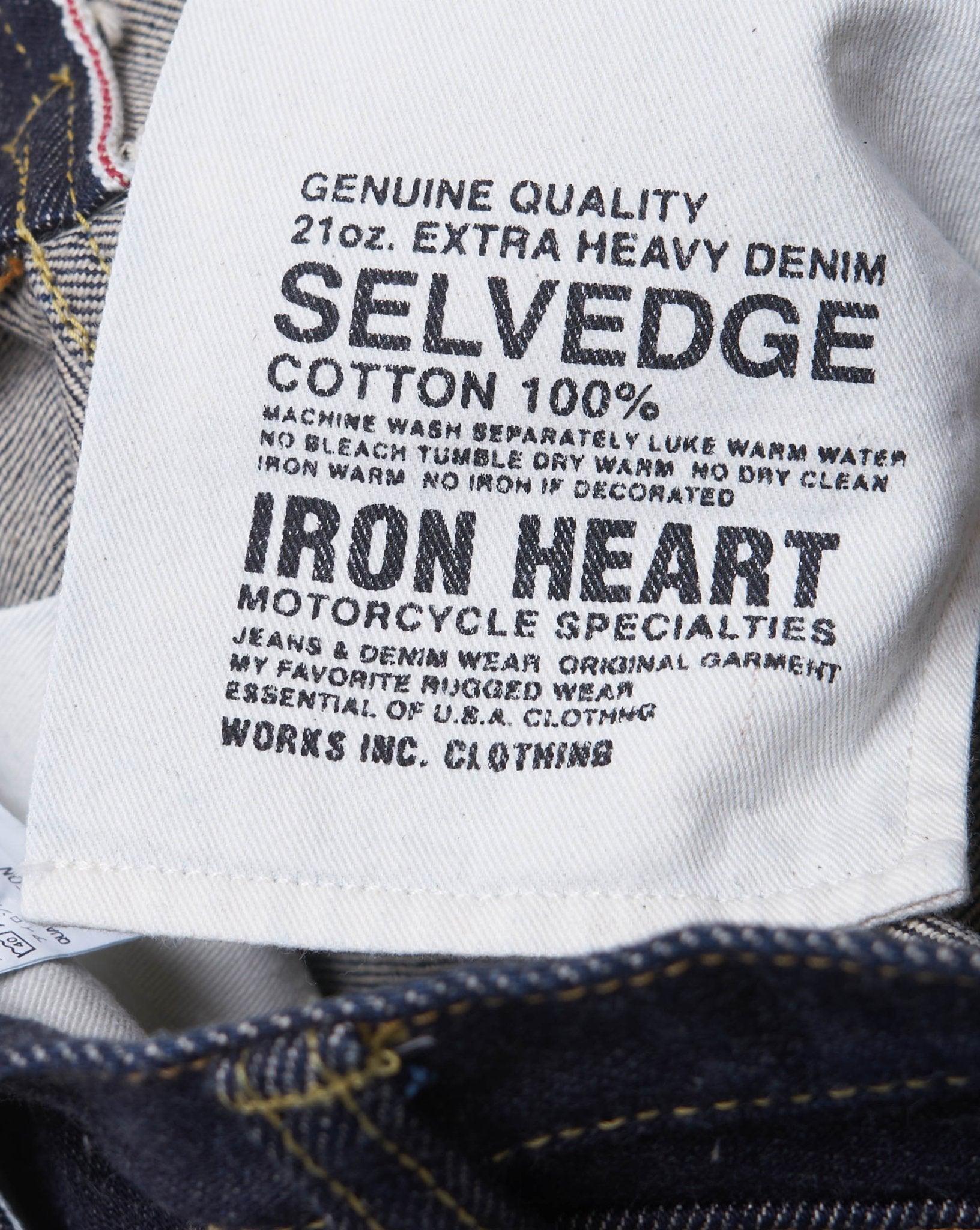 Iron Heart 21oz IH-666S-21 Slim Straight Cut Indigo Selvedge Denim -Iron Heart - URAHARA