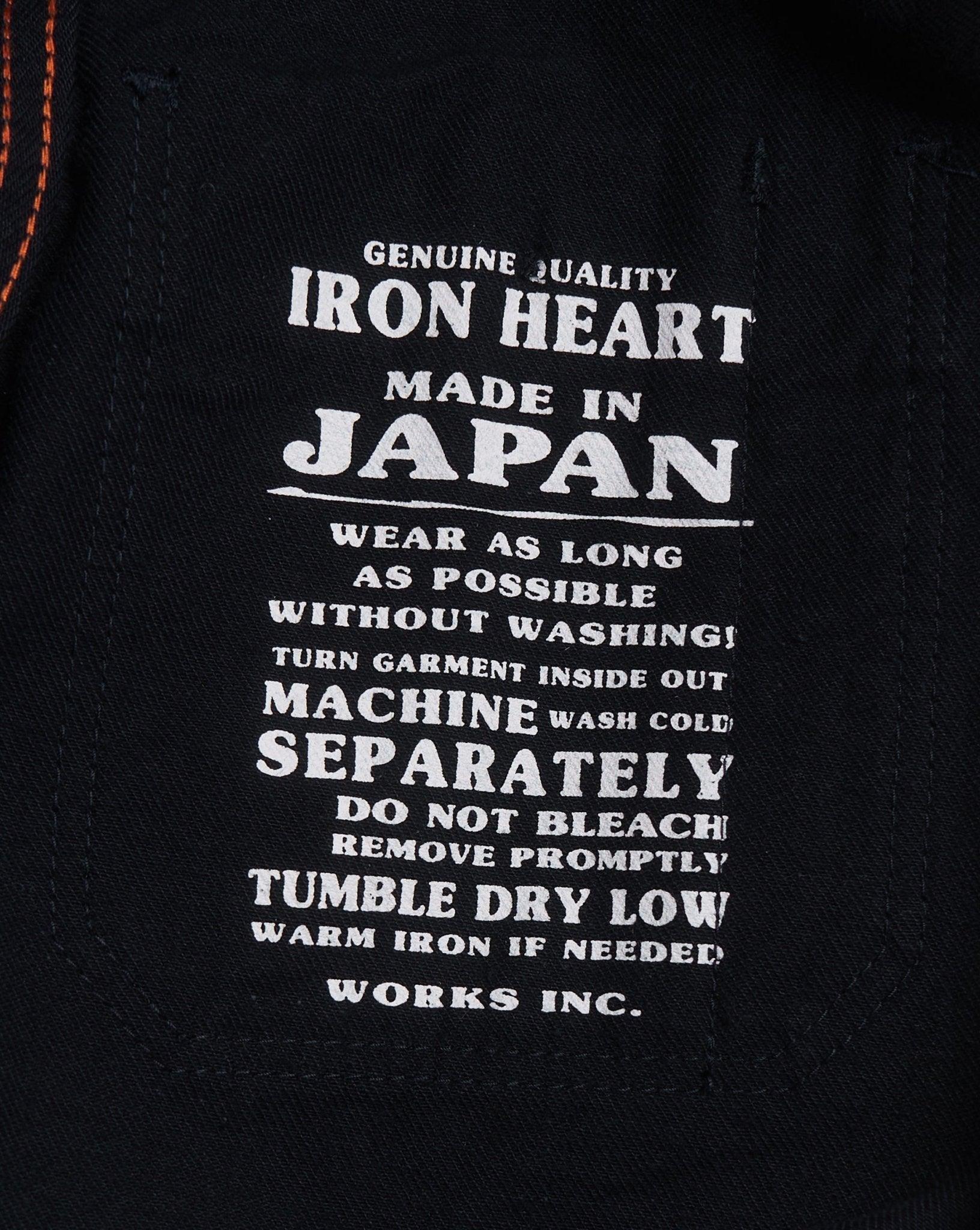 Iron Heart "Johnny Cash" 12oz Selvedge Denim Work Shirt - Black -Iron Heart - URAHARA