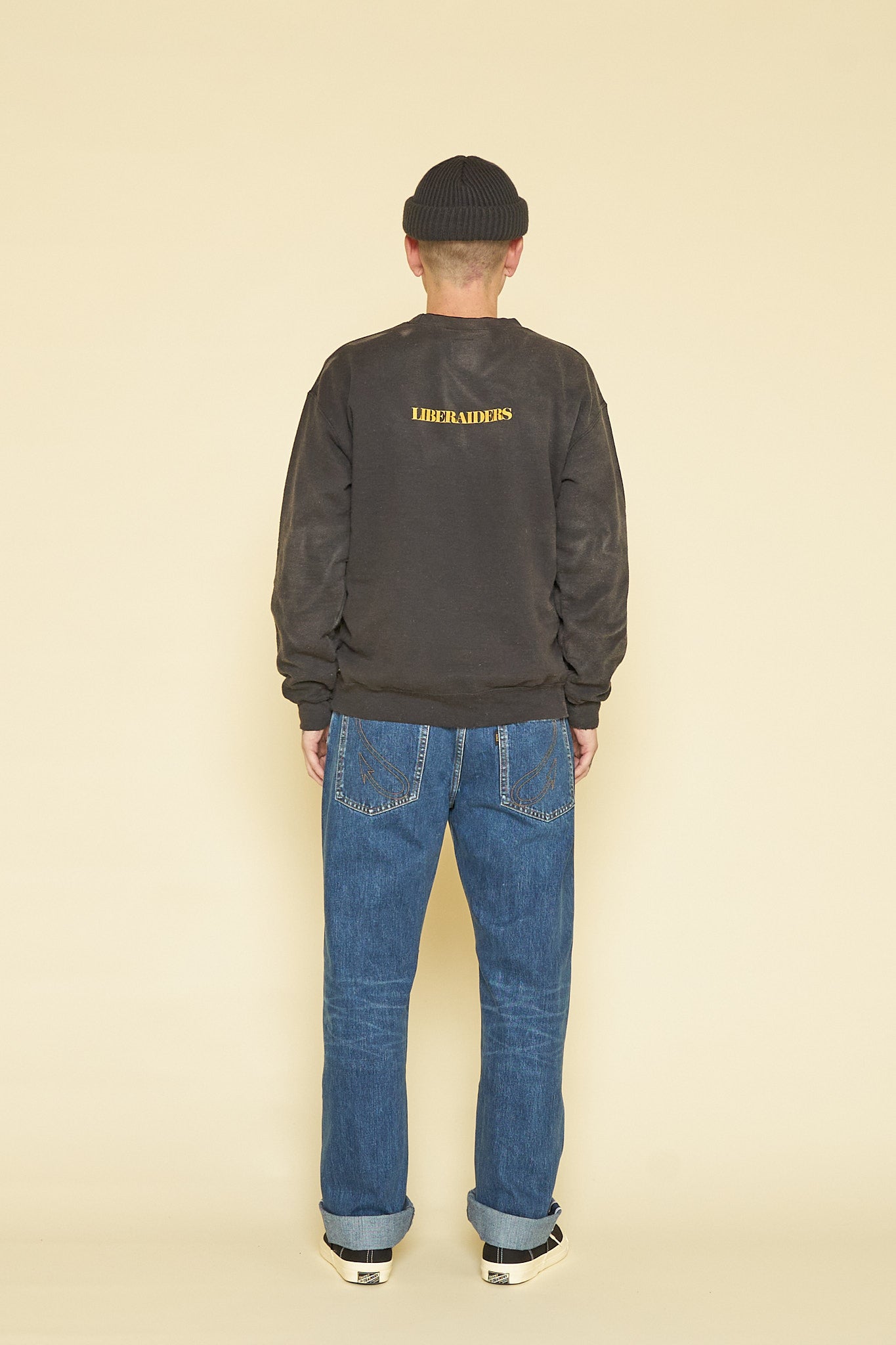 Liberaiders Vintage Wash Crewneck - Black -Liberaiders - URAHARA