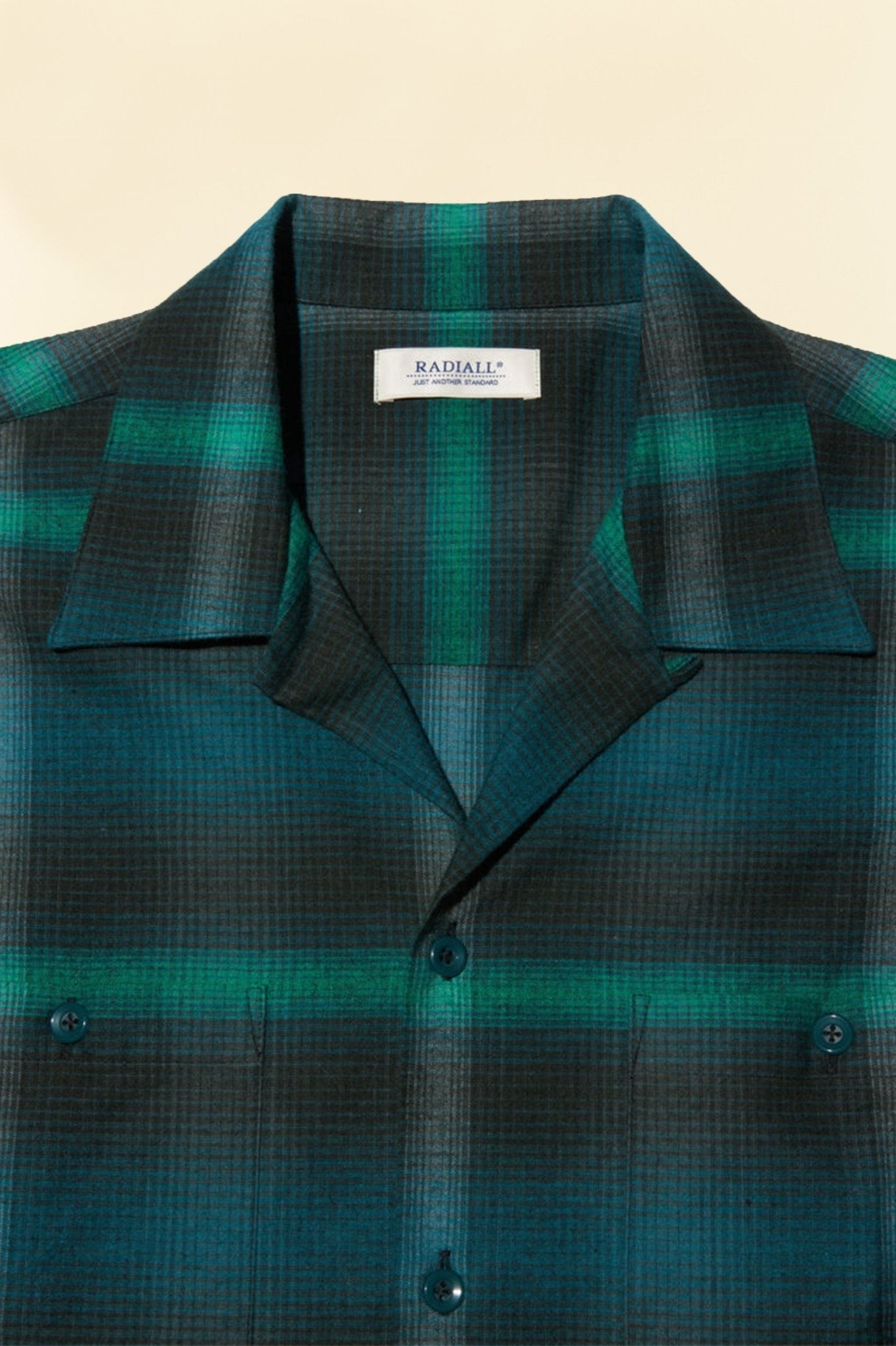 Radiall Boulevard L/S Open Collared Shirt - Bottle Green