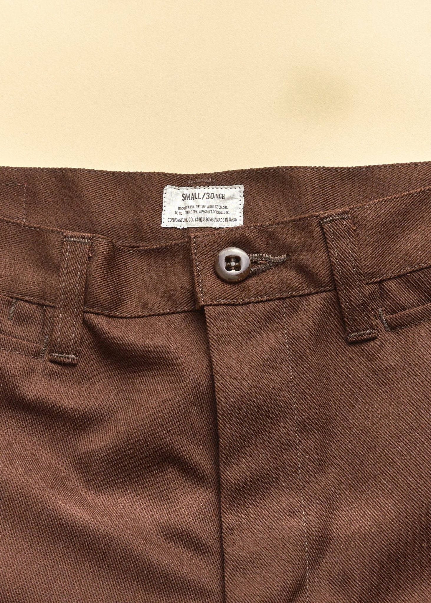 Radiall Frisco Straight Tapered Fit Pants - Brown -Radiall - URAHARA