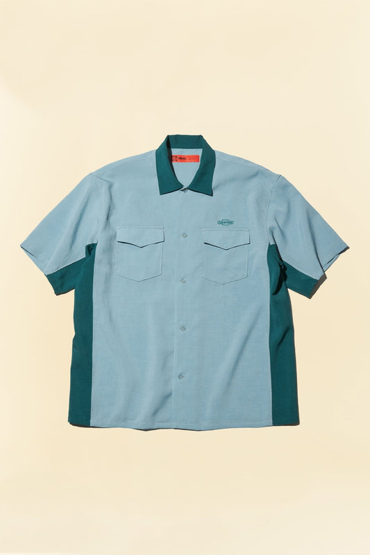 Radiall Hammond S/S Open Collared Shirt - Green -Radiall - URAHARA