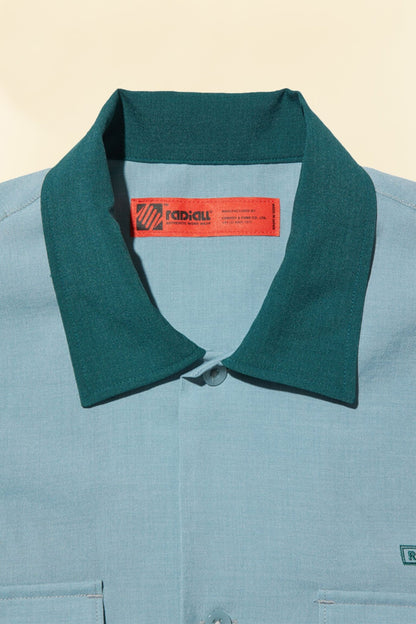 Radiall Hammond S/S Open Collared Shirt - Green -Radiall - URAHARA
