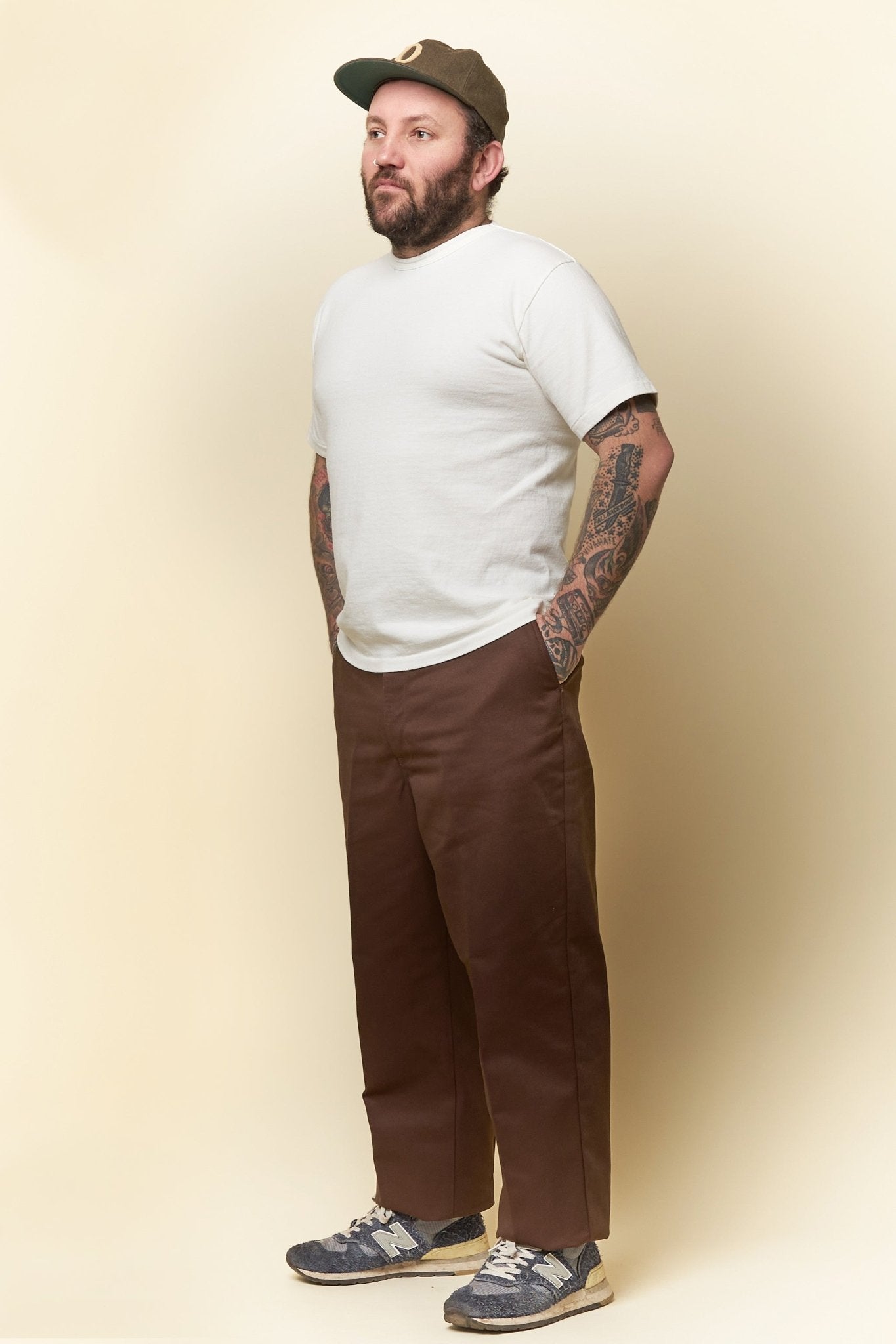 Radiall Motown Wide Tapered Fit Work Pants - Brown -Radiall - URAHARA
