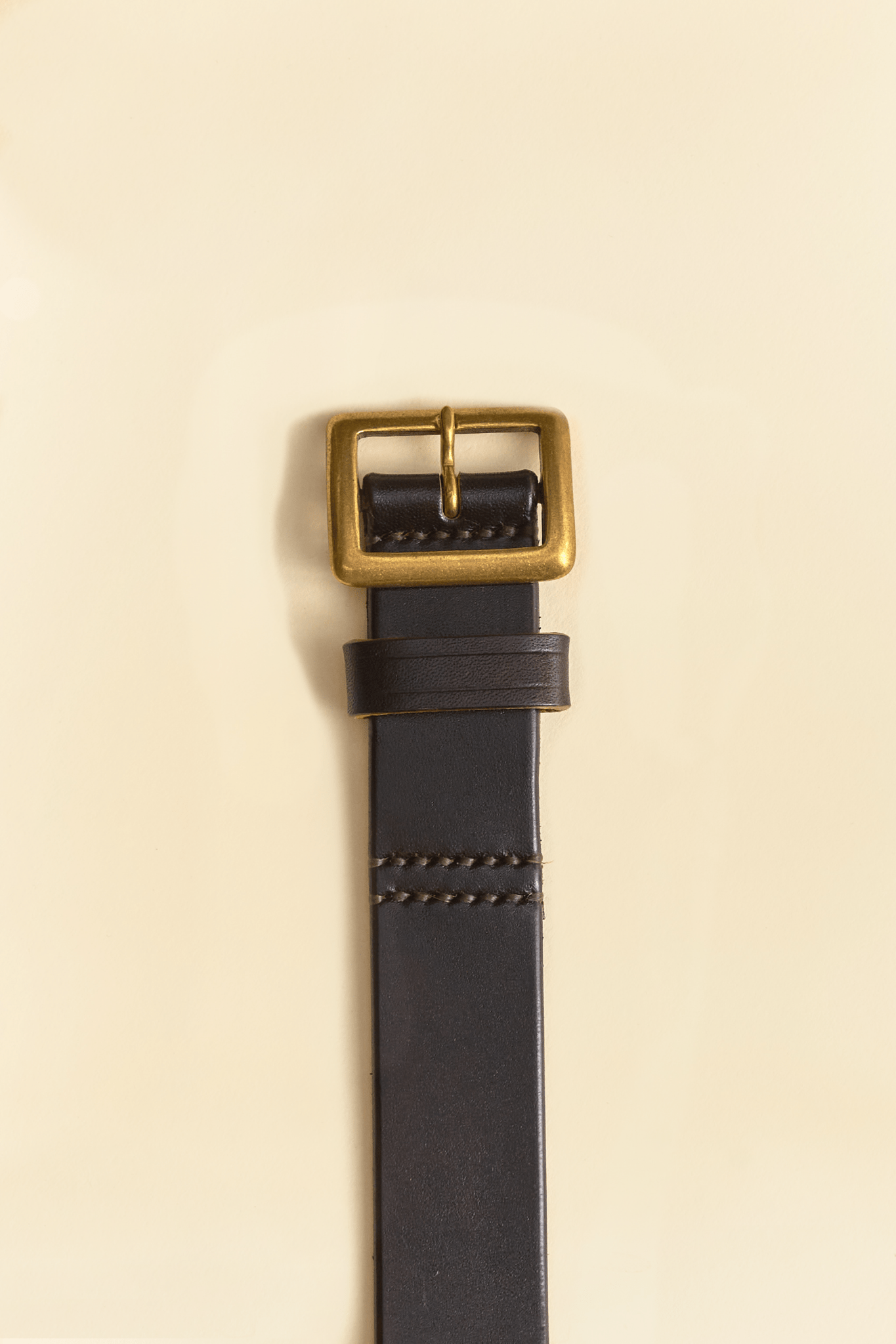 Belafonte Ragtime Leather Garrison Belt (30mm) Black x Brass