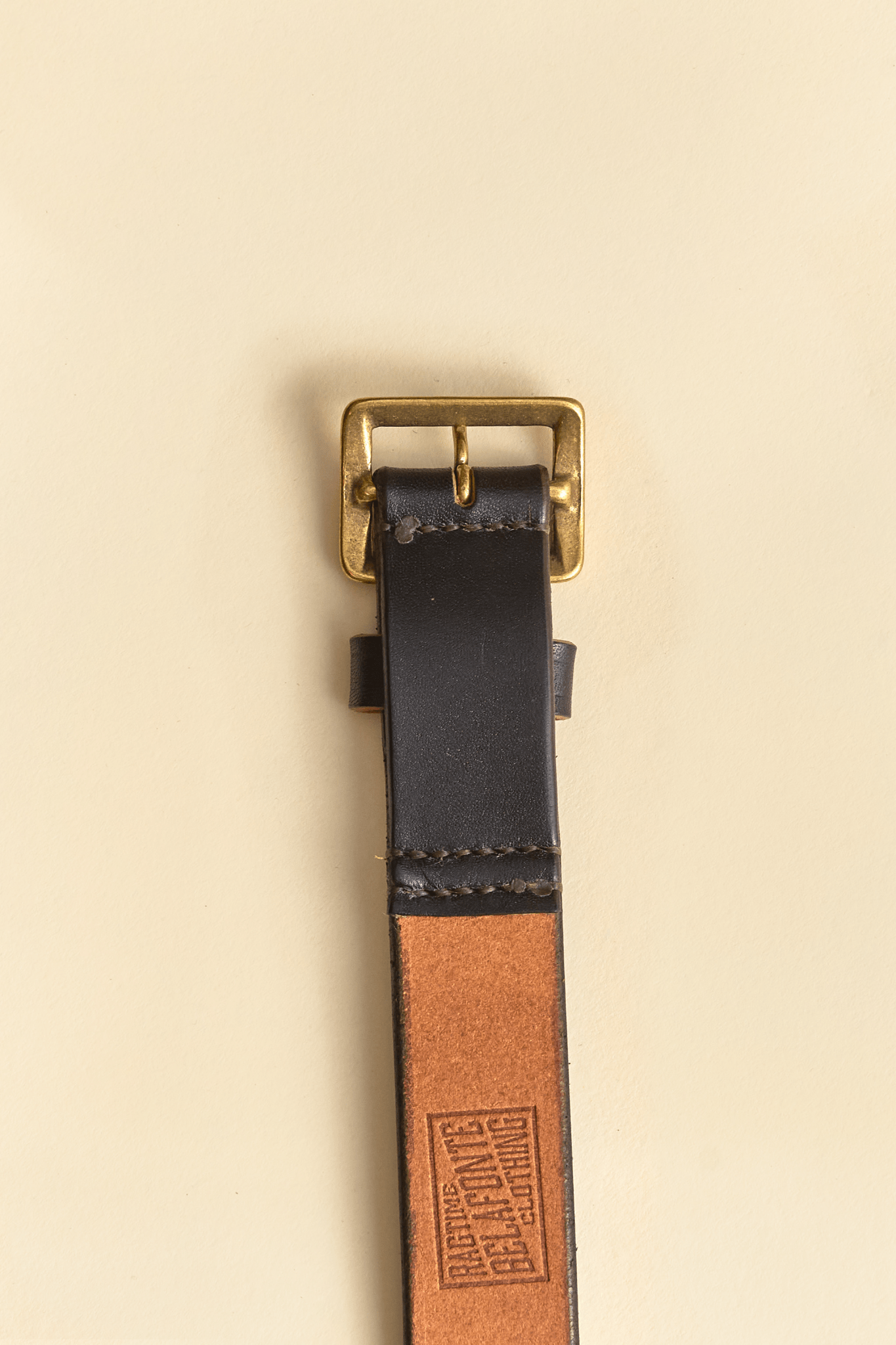 Ragtime Leather 30mm Garrison Belt - Black / Brass -Belafonte - URAHARA