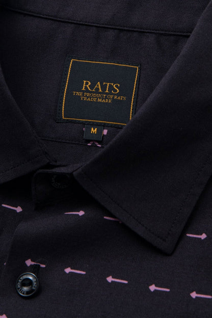 Rats Arrow Cross Shirt - Black -Rats - URAHARA
