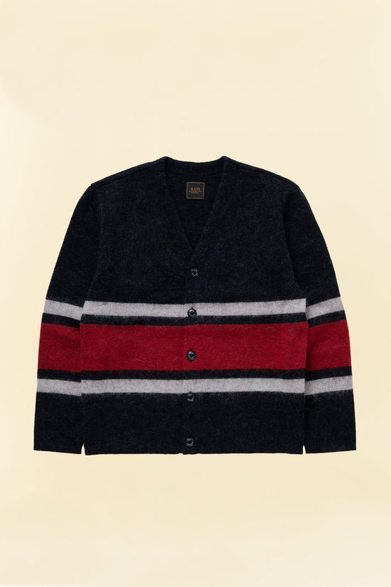 Rats Border Mohair Knit Cardigan - Black
