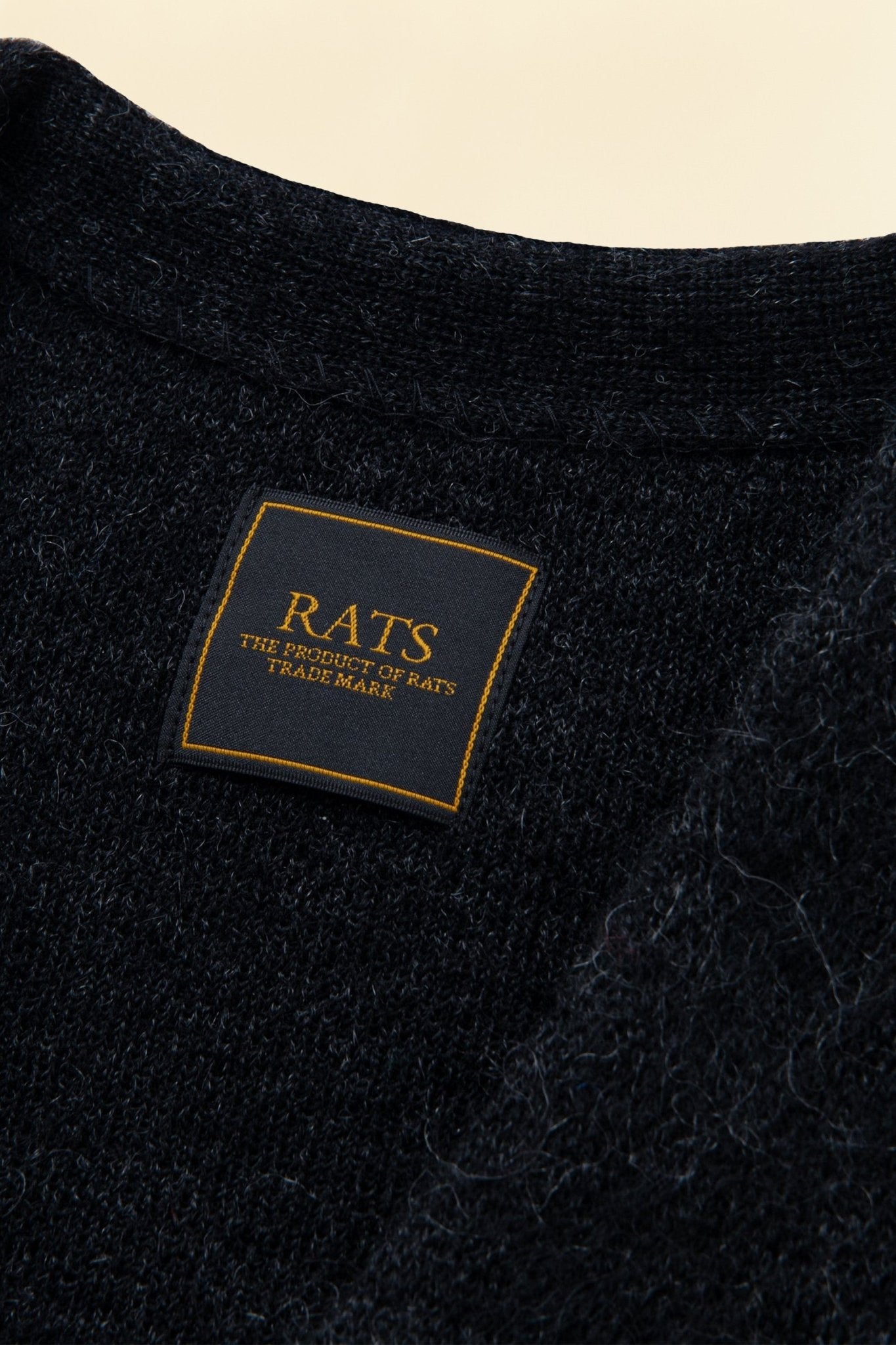 Rats Border Mohair Knit Cardigan - Black – URAHARA