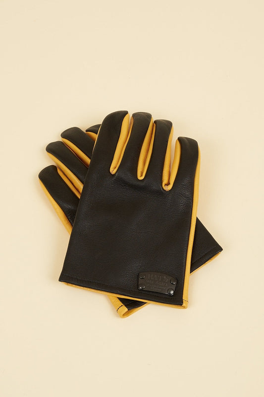 Rats Combi Leather Gloves - Black & Yellow -Rats - URAHARA