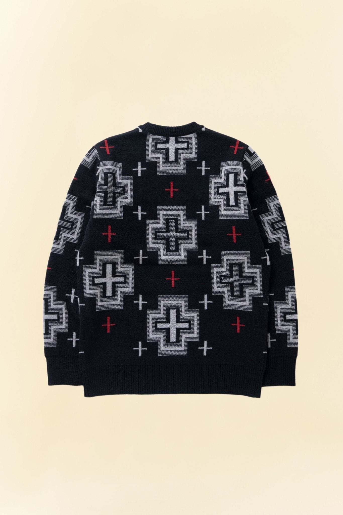 Rats Native Cross Crew Neck Knit - Black -Rats - URAHARA