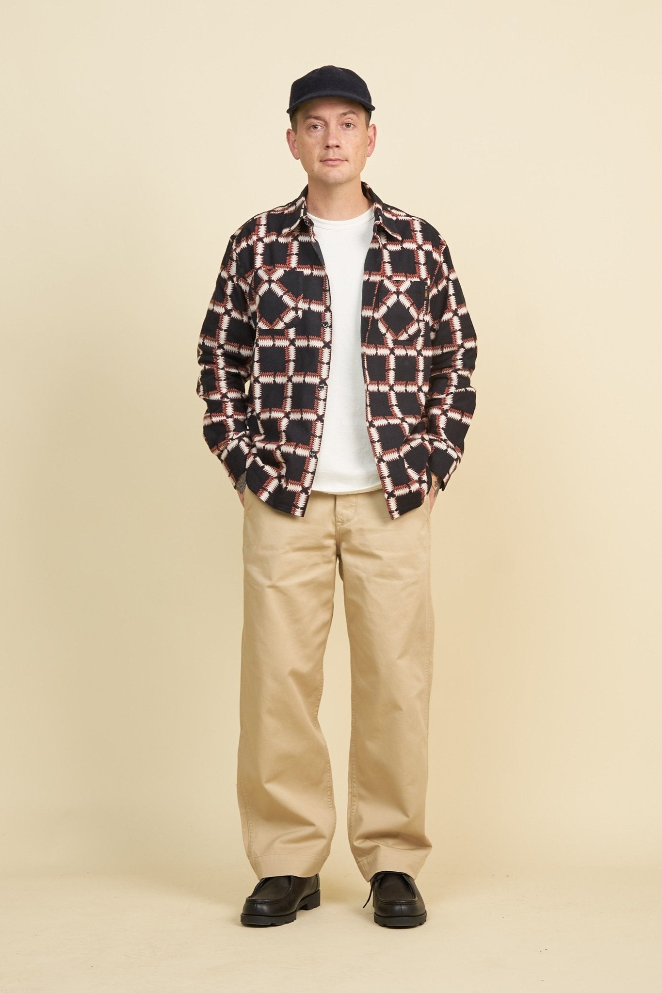 Rats Native Print Flannel Shirt - Black / Orange – URAHARA