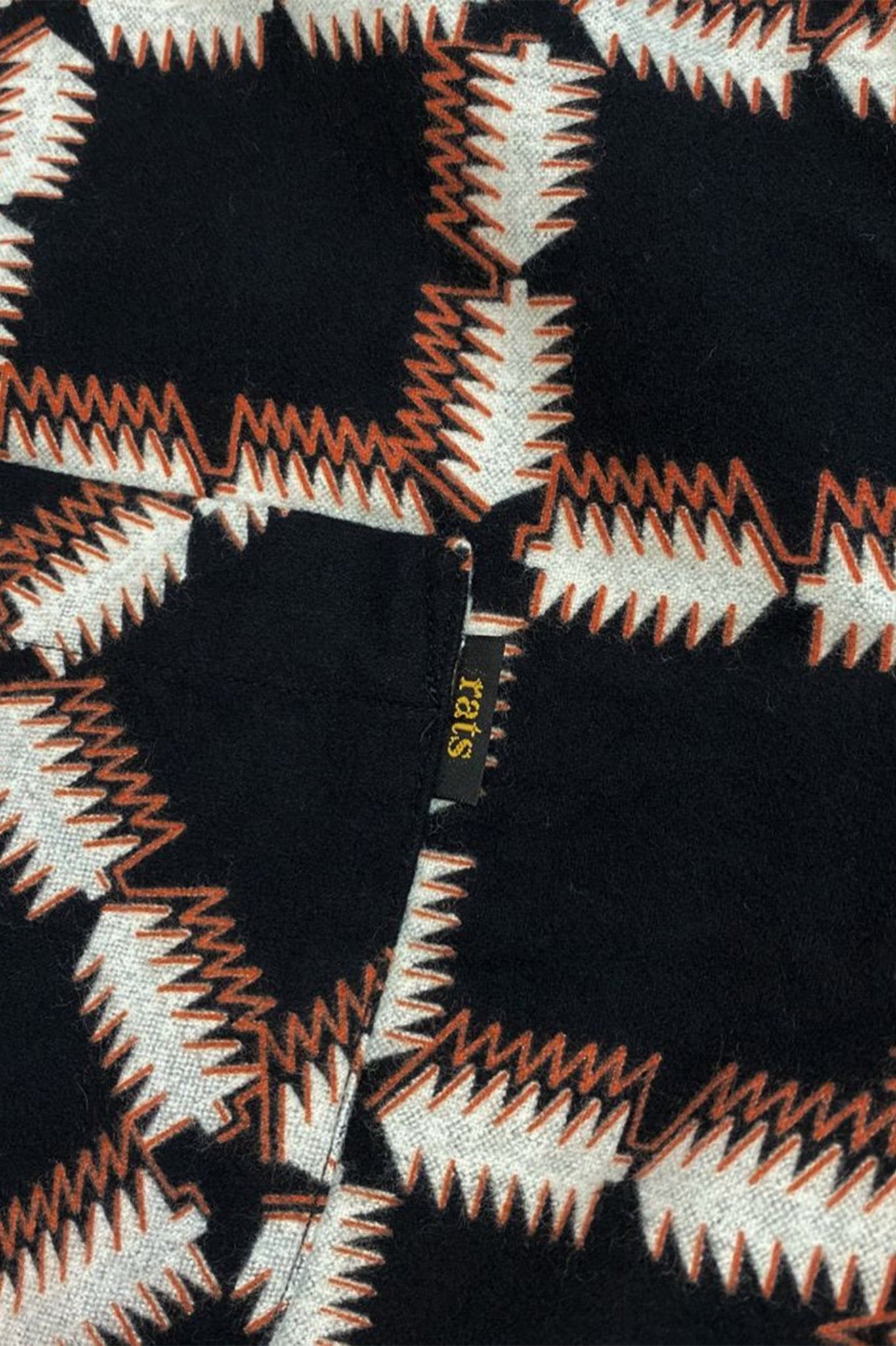 Rats Native Print Flannel Shirt - Black / Orange -Rats - URAHARA