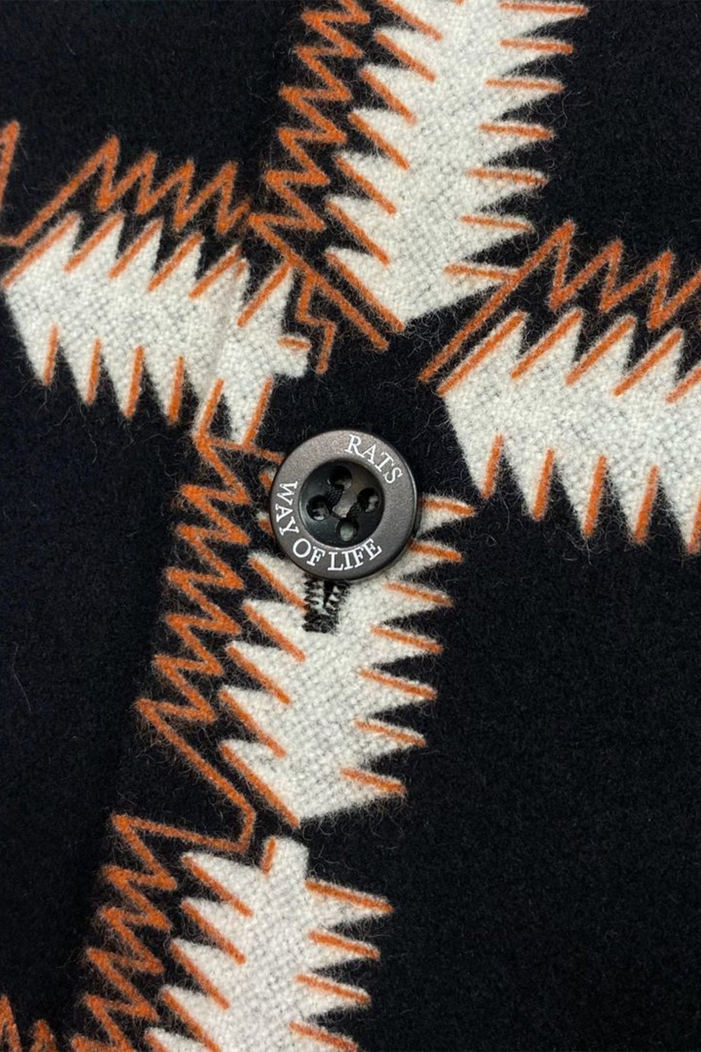 Rats Native Print Flannel Shirt - Black / Orange – URAHARA
