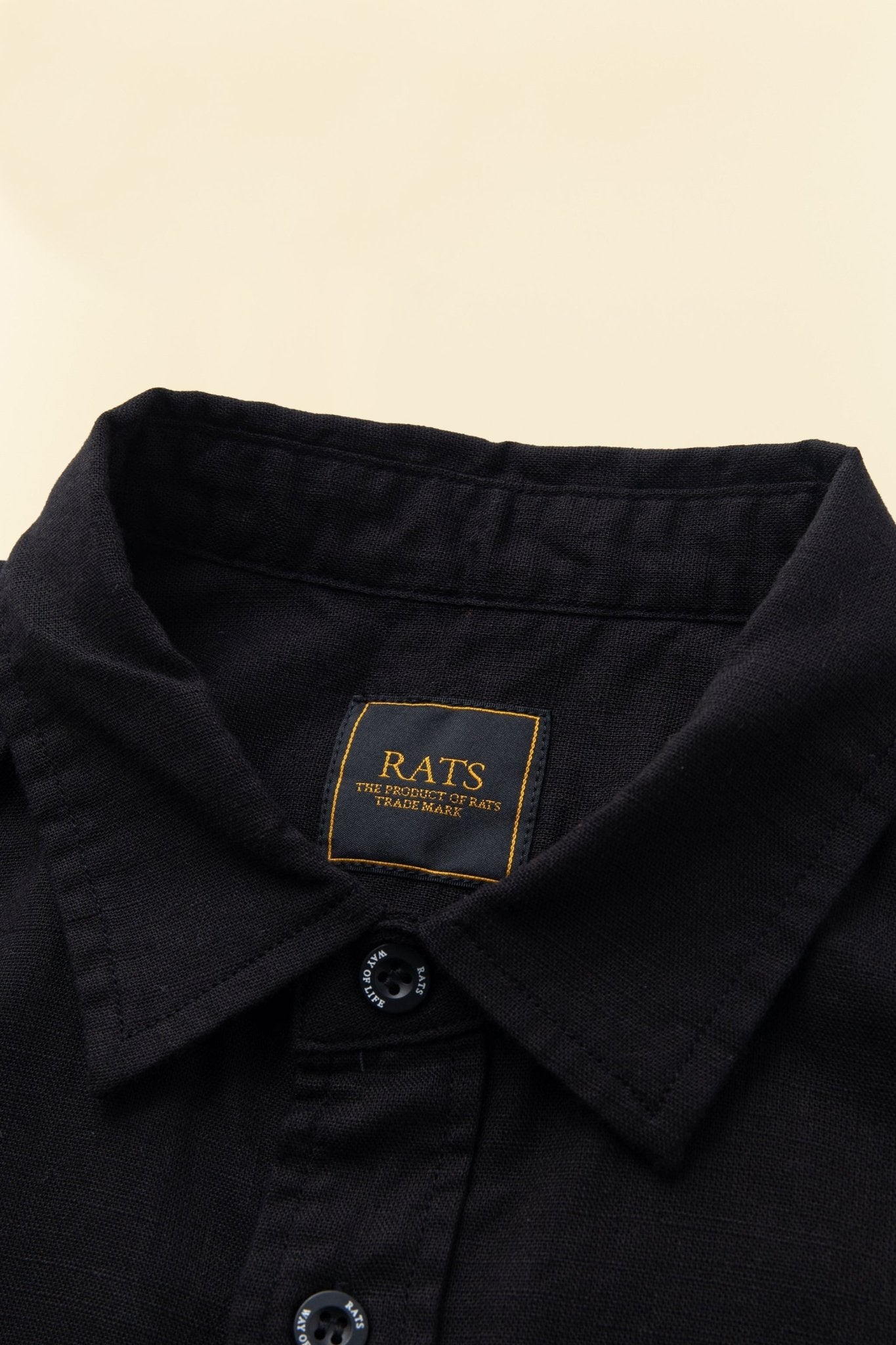Rats Piece Dyed Shirt - Black -Rats - URAHARA