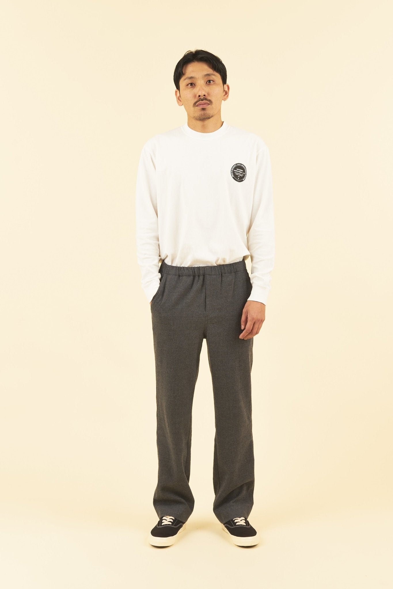 Rats Wool Knit Easy Pants - Charcoal -Rats - URAHARA