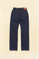 TCB 20’s Jeans – rear fit view showing medium-high rise, back pockets and straight-leg silhouette.
