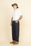 TCB 20’s Jeans – side profile showing straight-leg fit and classic 1920s cut.
