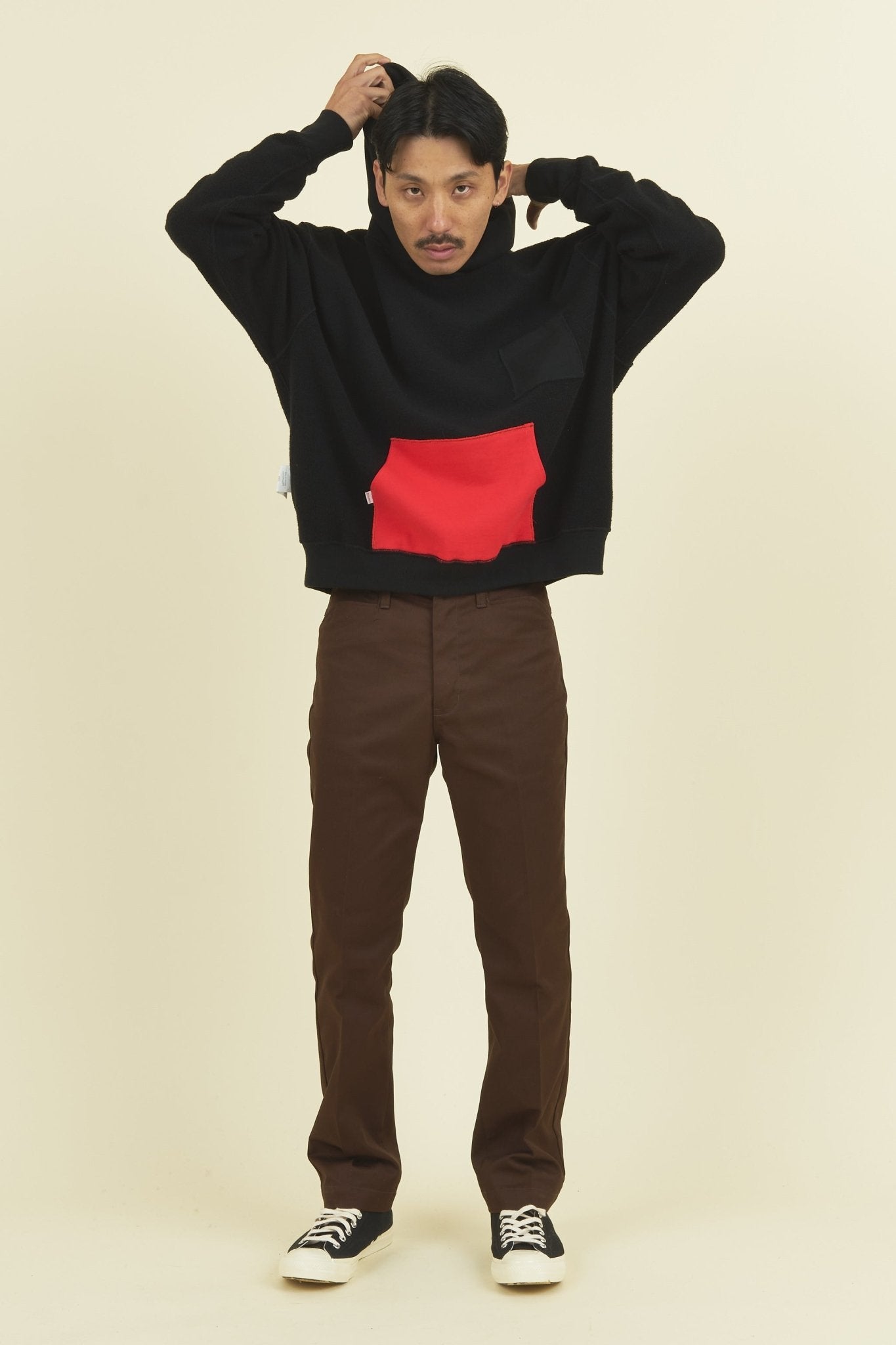 TENBOX Reversible Hooded Sweatshirt - Black / Red -Tenbox - URAHARA