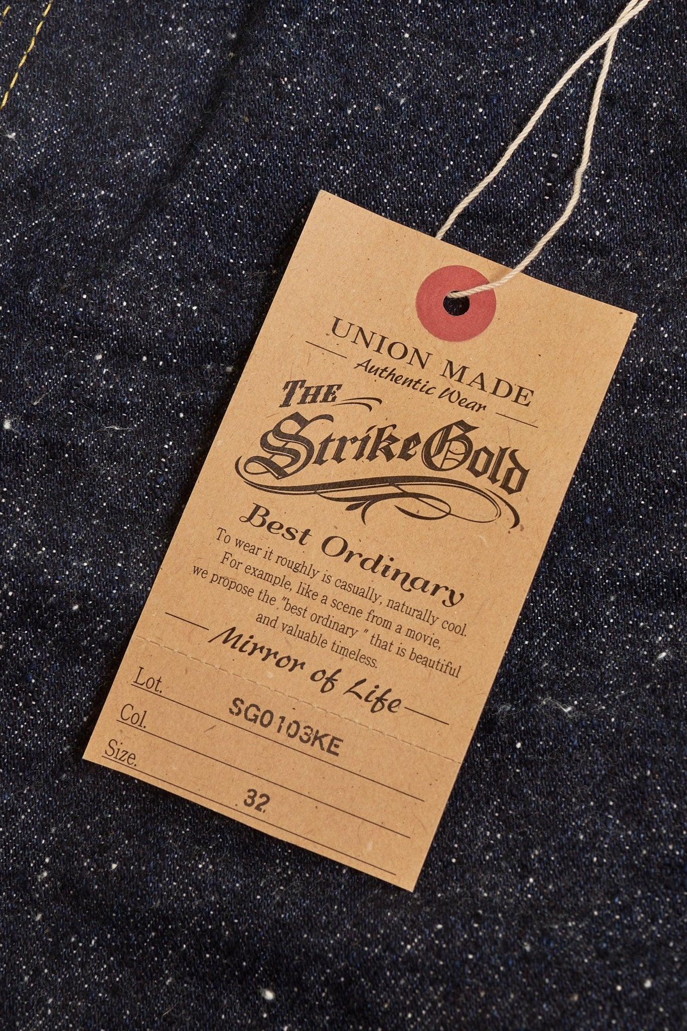 The Strike Gold "Keep Earth" Organic / Recycled Cotton Tapered Selvedge Jeans -The Strike Gold - URAHARA