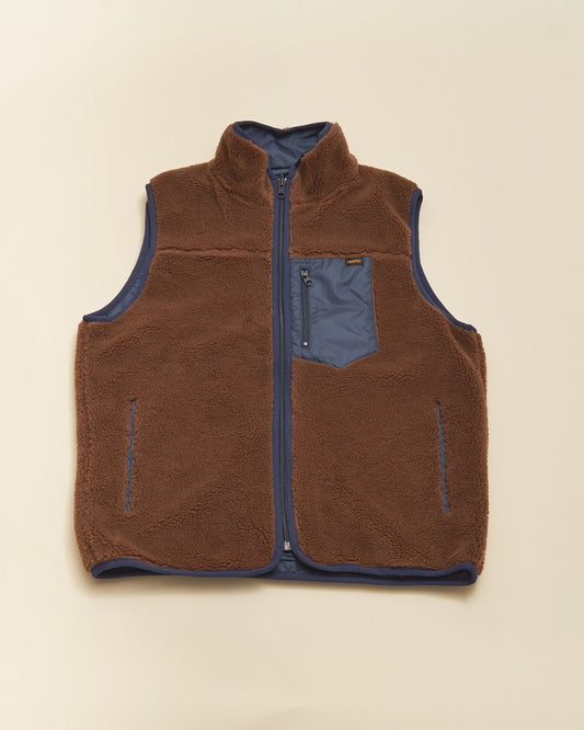 Trophy Clothing Reversible Mountain Vest - Brown/Navy -Trophy Clothing - URAHARA